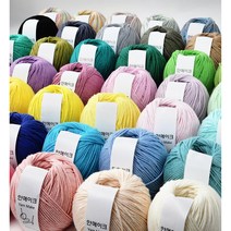 착하면 얀스케치 인형실 코바늘실 손뜨개 마카롱 면실 모티브실 털실 블랭킷 펀치니들 코튼 뜨개실, 30g, 023. 연연핑크