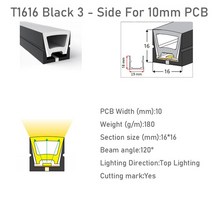 관로구방수 LED 네온 라이트 로프 튜브 블랙 소프트 램프 WS WSB SKRGBW 플렉서블 Led 스트립 IP 방수 M, [01] T Black, [03] m
