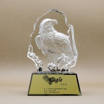 이글패 크리스탈 홀인원 골프 기념패 싱글패 트로피 CS-023, 블랙