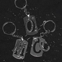 보보몰 알파벳 키링 스틸 선물 커플 가방 차키 파우치 키홀더 굿즈 열쇠고리, C