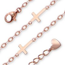 [비앤비골드] 18K 더블 민자 십자가 체인 팔찌 NPB27328