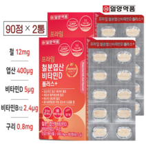 철분엽산비타민d플러스일양 90정 x2통 6개월분 대용량