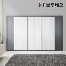 보루네오 샤크 여닫이 붙박이장 330cm, 오크화이트 330cm