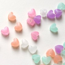 야광투명하트비즈100p, 단품