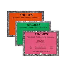 아르쉬 수채화패드 4면제본 스케치북 300g 20매 20x20cm (옵션선택) 황목/중목/세목, 세목