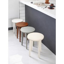 엔틱 원형 스툴 원룸 소파옆 협탁대용 선반 카페 도서관의자 베란다 미용실, 그레이