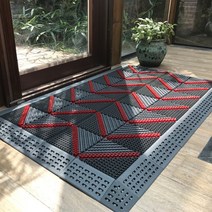카디매트 상가 매장 회사 관공서 학교 발매트 출입구 솔매트 발판 75x120cm, A형 레드 스트라이프 75x120cm