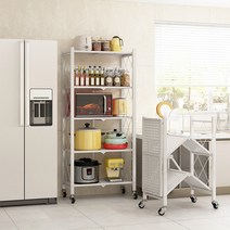 일상공간 접이식 다용도 폴딩 철제선반, 3단, 글로시 화이트, 글로시화이트