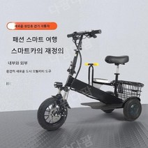 스마트한 동네 마실 마트 다재다능 만능 견고한 프레임 튼튼하고 편리한 소형 전기자전거, 검은 색