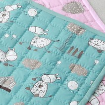 화모베이비 건강한잠자리사계절순면누빔패드 유아패드, 블루망아지