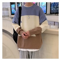 가을 겨울 스웨터 남 루즈핏 캐주얼 코디 한국판 패치 니트 실켓