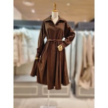 [코인코즈](DW2WO304)셔츠넥 벨티드 롱 원피스