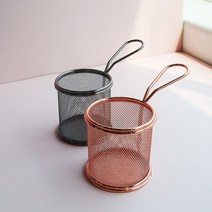 kd 스텐 원형 미니 바스켓 후라이 감자튀김 치킨, 로즈골드