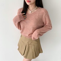 순이들 여성 간절기 울 브이넥 긴팔 니트