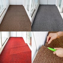 [제일매트]현관 발코니 매장 사무실 업소용 바닥 출입구 DIY 현관코일매트 베란다 발코니, 두께1.8cm/레드(오픈형)/130cmX1cm