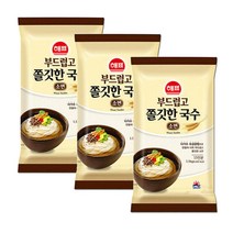 해표 부드럽고 쫄깃한 국수, 1.5kg, 3개