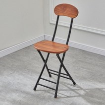 접이식 간이 의자 나무 등받이 스툴 화장대 인테리어 카페 보조, 오크우드