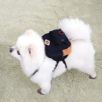 강아지 가방 하네스 애견 똥츄 풉백 백팩 가슴줄, L-XL, 블랙