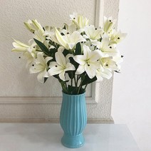 백합 조화 4개 set 산소 성묘 인테리어 촬영 소품 조화, 화이트