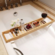 반신욕트레이 블랙 욕조 대나무트레이 거품목욕 선반 유럽식 미끄럼방지 조절 나무통 받침대 대나무 화장실 판, 상사목 판자.