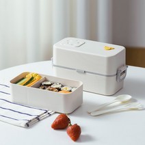 더블 레이어 도시락 상자에 바람 전자 레인지 난방 조명 도시락 사무실 노동자 뚜껑 도시락 상자, 화이트