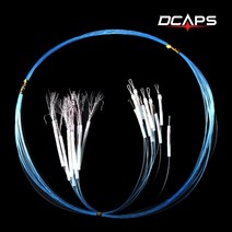 [캡스] 원터치 갈치틴셀바늘 채비 축광튜브묶음 갈치낚시소품, 색상:블루-2호-1.8M