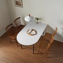 한샘X라룸 크렘므 HPM 반타원 식탁 테이블_1400 (2종/택1), B형 : 블랙(B)