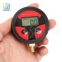 토르게이지 진공게이지 0-200psi lcd 디지털 공기압 게이지 다이얼 미터 테스터 구리 고무 타이어 압력 게이지 도구 자동차 트럭 자전거 자동차, 1개