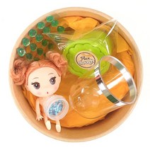 [촉감놀이] 플렉스도우 유아 여아 선물 친환경 도우 클레이 플레이도우 큐티돌 공주인형 만들기 (그린) 세트 국내제작, 혼합그린색상 세트