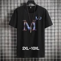 쥬엔리치 4XL~10XL 남자 빅사이즈 반팔 티셔츠 면 라운드 넥 캐쥬얼 남성 루즈핏 여름 티