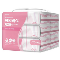 유한킴벌리 크리넥스 수앤수 물티슈(캡형) 70매*6입