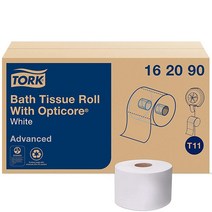 Tork OptiCore 중간 사이즈 생분해성 화장지 롤 화이트 T11 어드밴스드 2겹 36 x 865장 162090 USA 미국