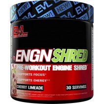 EVLUTIONNUTRITION ENGN 슈레드 프리-워크아웃 엔진 체리 라임에이드 맛, 1개, 249g