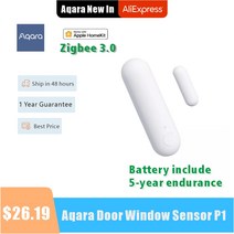 문열림센서 동체감지기 움직임 동작 출입문 현관 2023 최신 aqara 도어 윈도우 센서 p1 zigbee 3.0 원격으로 지능형 연결 스마트 홈 장치보기 app 함께 작동