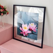 [바보사랑] 투명액자56CmX56Cm_행운을부르는연꽃들[꾸밈], 이미지선택/프레임선택:이미지4/골드브라운, 상세 설명 참조