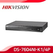 하이크비전 DS-7604NI-K1/4P 8MP 4PoE 4채널 NVR CCTV IP 녹화기, 미포함