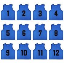 RE-HUO 12팩 번호(1-12) 스크리미지 조끼/스포츠 피니/농구 축구 배구 및 야구용 트레이닝 턱받이(화이트1-12 XL), X-Large