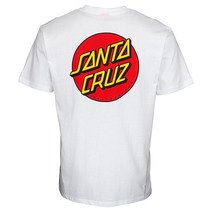 SANTA CRUZ S/S 티셔츠 체스트 도트 스케이트 화이트.