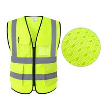 Viz 조끼 가시성 반사 안전 12 색 밝은 색상 교통 건설 작업 ANSI 클래스 2 표준, 01 Fluorescent yellow_03 XXL