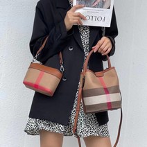 본베어마켓 체크 원통 미니 여성 명품 크로스백