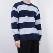 노멀쉐이크 여남공용 단가라 스트라이프 라임색 니트 오버핏 스웨터이쁜곳