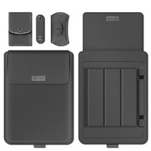 노트북 슬리브 가방 케이스 스탠드 케이블 스트랩 마우스 노트북 파우치 macbook air 13 matebook 11 12 13 14 15 16 17 inch cover, 회색, 11 12인치