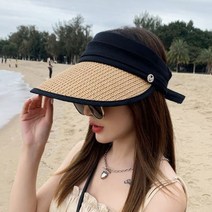 은창]M큐빅 버클 밀집 밀짚 모자 썬캡 선캡 여름 밀짚 왕골 나들이 여성 성인 여자 햇빛