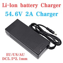 주행충전기 54.6V 2A 리튬 배터리 충전기 48V 18650 21700 스쿠터 전기 자전거 13S, 01 54.6V 2A-DC5.5_01 미국