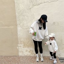 모녀 봄 가을 맨투맨 티셔츠 엄마랑 아들 딸 커플룩