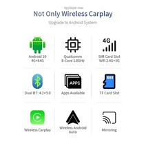 차량 광택제 애플 파이 맥스 카 AI 안드로이드 10 무선 카플레이 4G LTE SIM 매직 퀄컴 8 코어 유튜브 넷픽, 02 for Audi 2017-2021