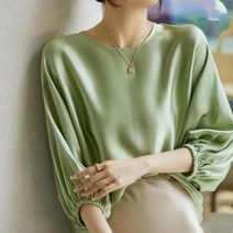 SIKETU새틴 탑 긴 소매 블라우스 여성용 신제품 우아한 한국 패션 오피스 레이디 2022