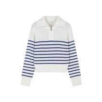 [국내 매장판] 탑텐 여성 하프집업 스트라이프 스웨터 MSD1ET2901 351884