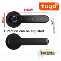 얼굴인식도어락 탱크도어락 번호키 생체 스마트 도어록 TTLOCK 디지털 전자 지문 도어 잠금 장치 인식 비밀번호 키리스 엔트리 노브 가정용 모든 문, 2.3200black