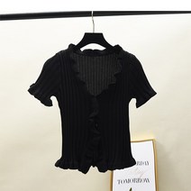 볼레로가디건 숄 꽈배기 가디건 여성 프릴 니트 짧은 플레어 소매 크롭 스웨터 레이디 탑